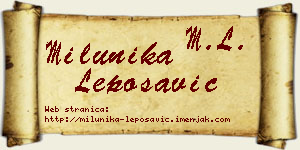 Milunika Leposavić vizit kartica